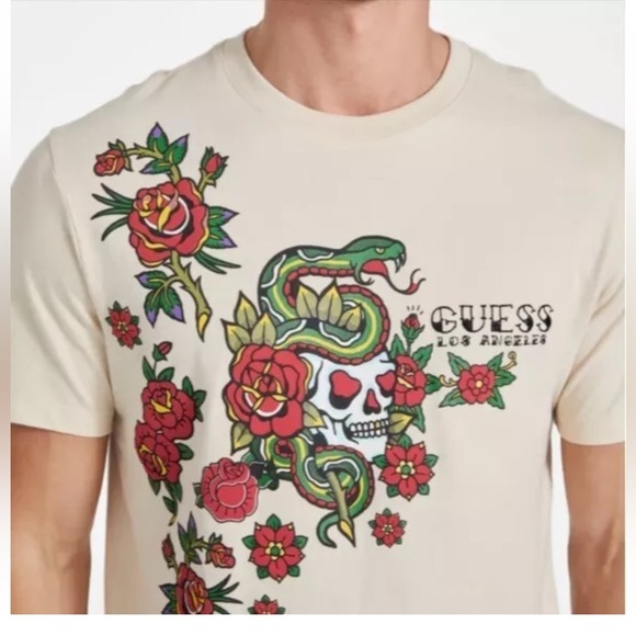 New GUESS Envoy Skull & Snake T- Shirt SZ M - Picture 1 of 5